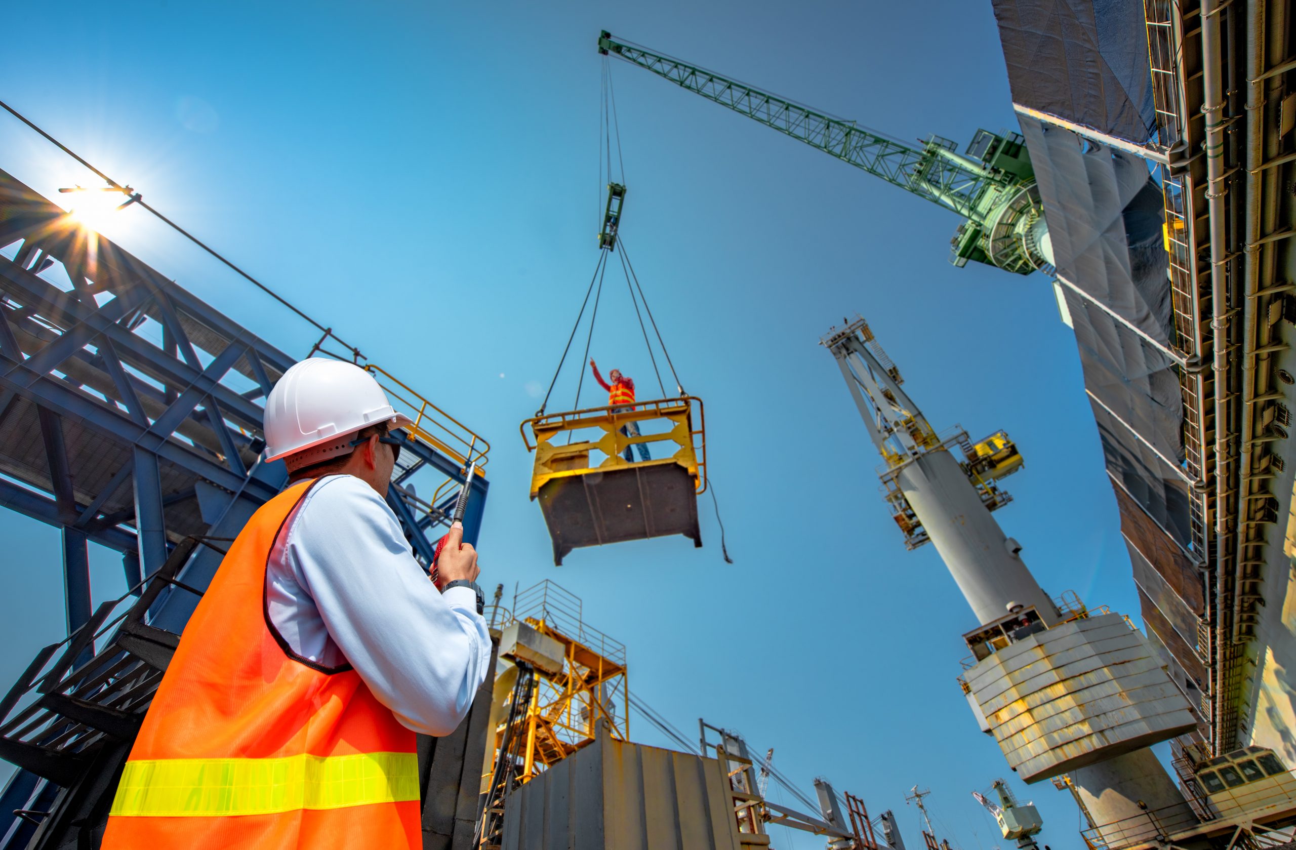 Foreman Supervisor Worker Loading Master In Works At Job Site