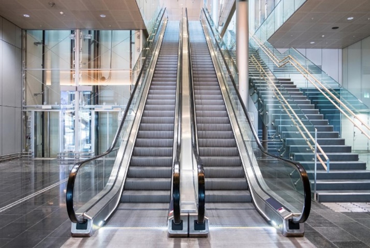 Dual Elevators In Office Building