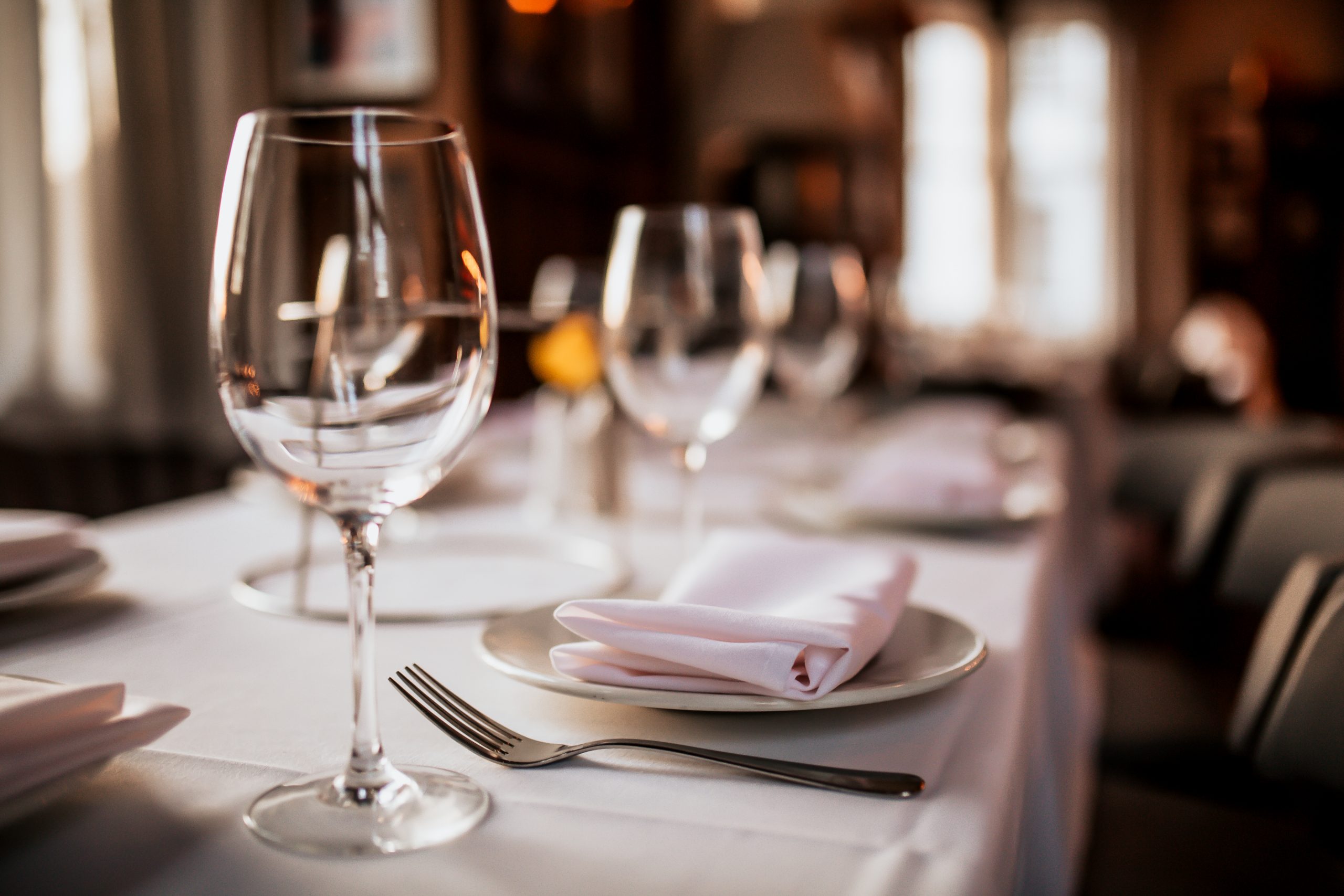 Close Up Shot of Place Settings at Hospitality Restaurant