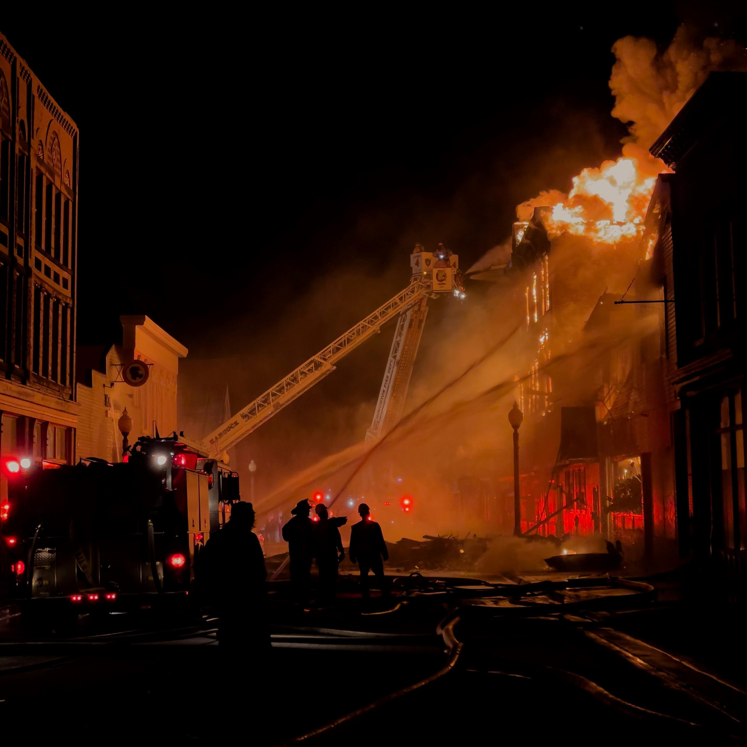 Wild Fire Burning Over Hill