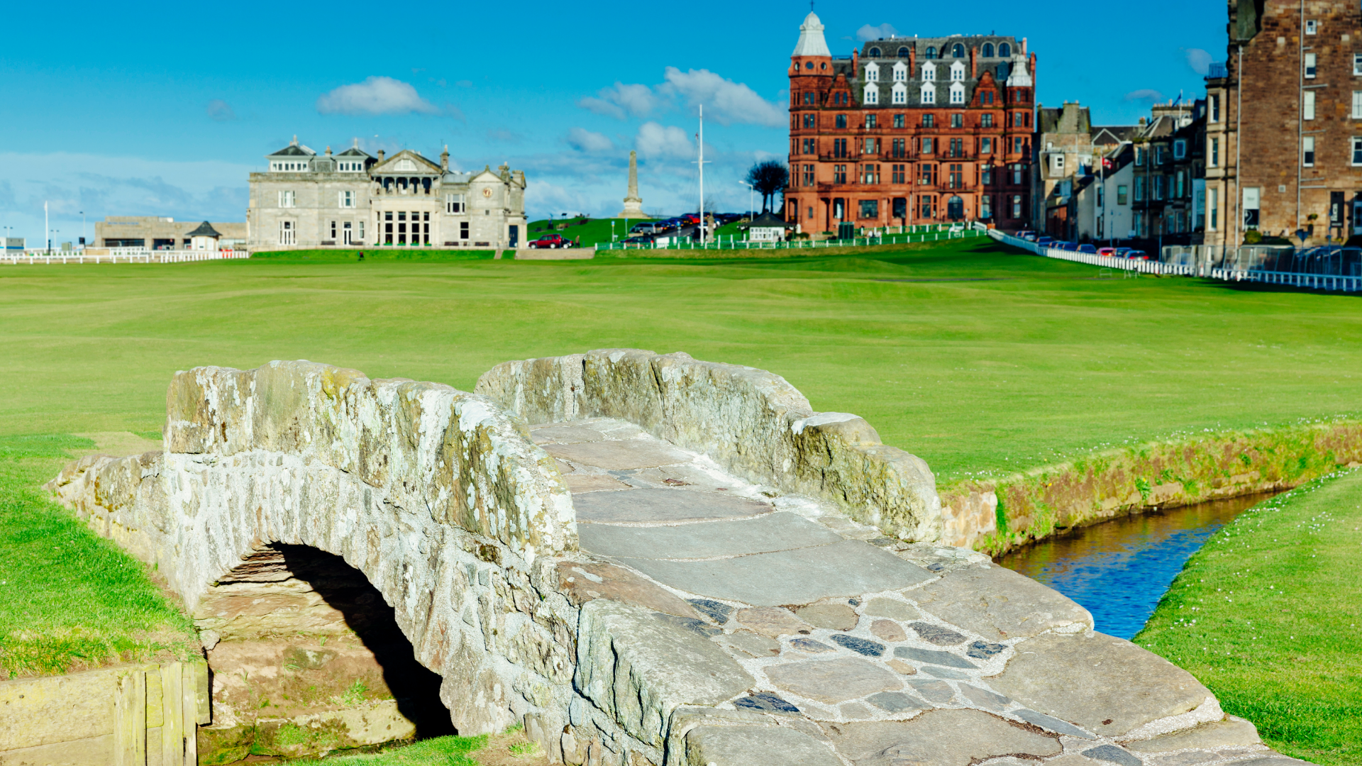 Old Stone Bridge at St. Andrews Golf Course in Scotland