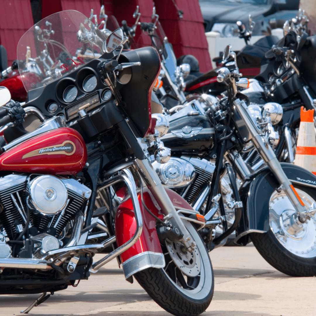 A Couple of Harley Davidsons Parked