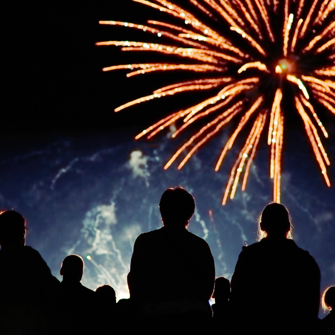 People watching fireworks People watching fireworks