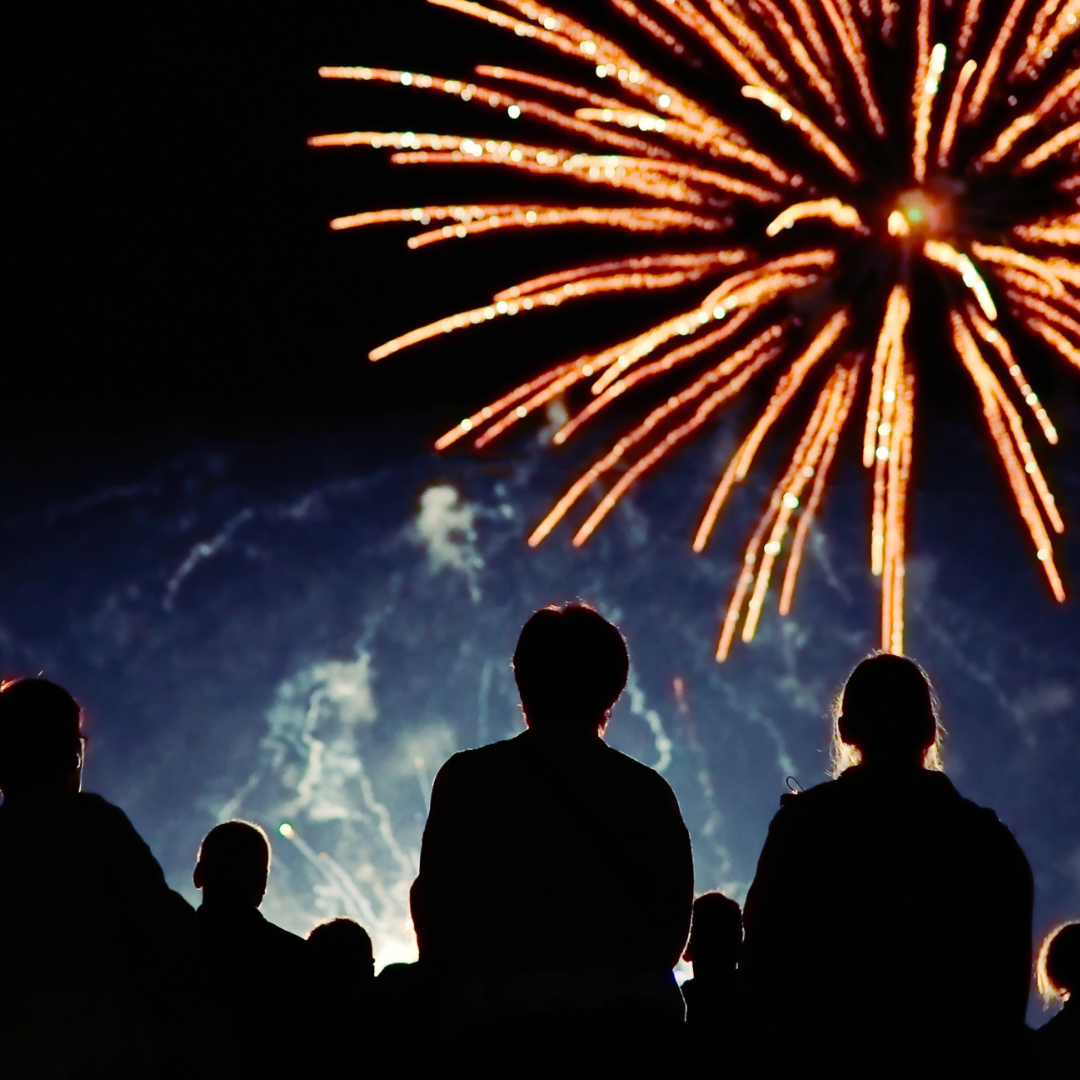 People watching fireworks