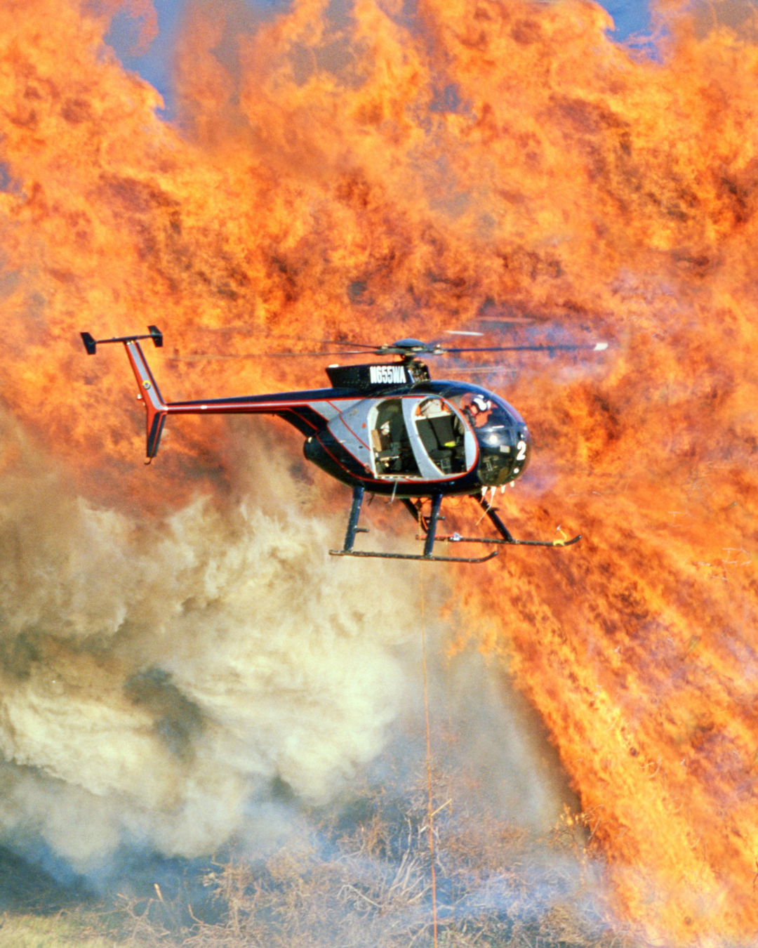 Helicopter Flying Over Fire Tower Street Insurance Loss Control OSHA Safe and Sound Week Safety and Health